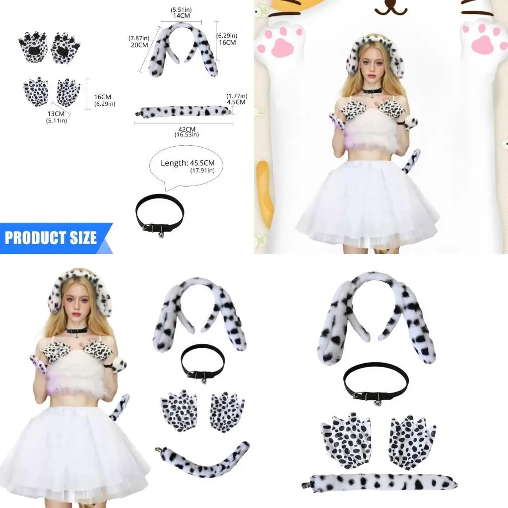 

R1WE Dalmatian Puppy Wars Ушная головница колокольчики костюмы костюмы Halloween Halloween Cosplay