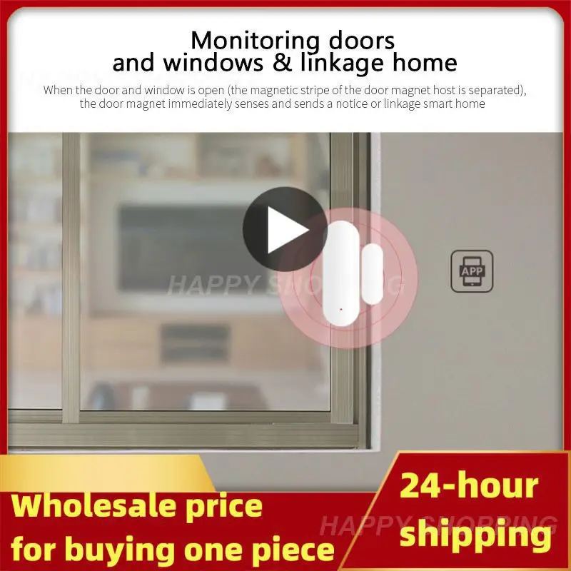 Tuya Wifi Door/Window Sensor Smart Door Open Closed Detector App Notification Alert Compatible with Alexa Home