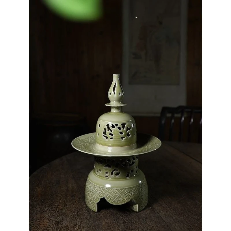 High-end home furnishing ornaments, Tianxiang burner, Chinese-style incense incense ware, gold medal works, handmade collection