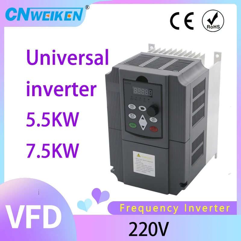 Imagem -03 - Conversor de Frequência 0.75kw 1.5kw 2.2kw 220v Fase 220v Entrada Fase 220v 380v Mini Inversor do Vfd