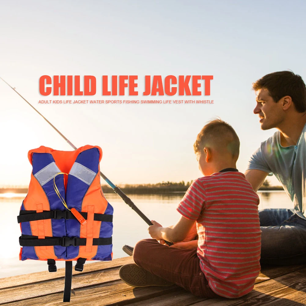 Wear-resistant Life Vest Life Vest with Whistle Adjustable Size Fishing Swimming Water Sports Life Jacket  Boating Surfing