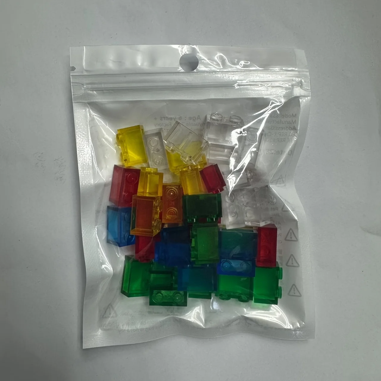 40pcs/bag Small Particles Bricks Transparent Clear Brick 1x2 Building Block Classic Bulk Parts Accessories Toys for Children