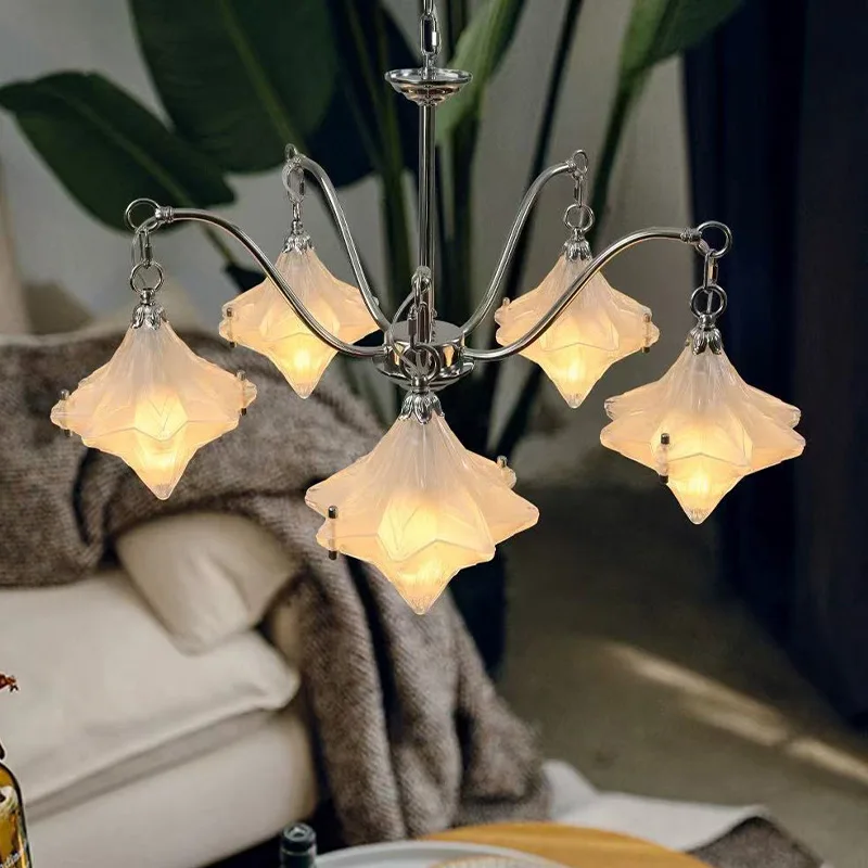 

2025 New Murano Star Chandelier Metal Glass Gold Silvery Dimmable Ceilings Lustre for Hotel Villa Staircase Lighting