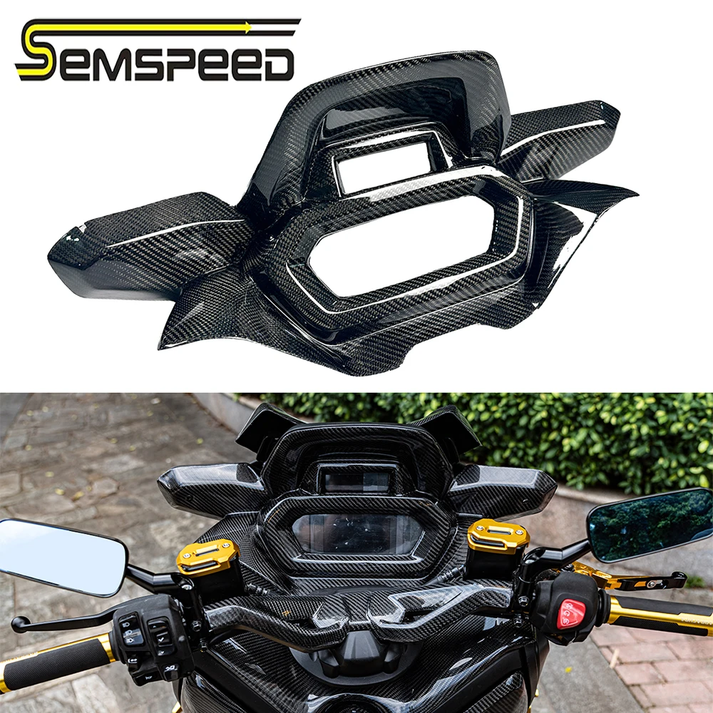 Semspeed For Yamaha XMAX X-MAX 2023 2024 Motorcycles Carbon Fiber Dashboard Cover Mat Sun Shade Pad Instrument Panel