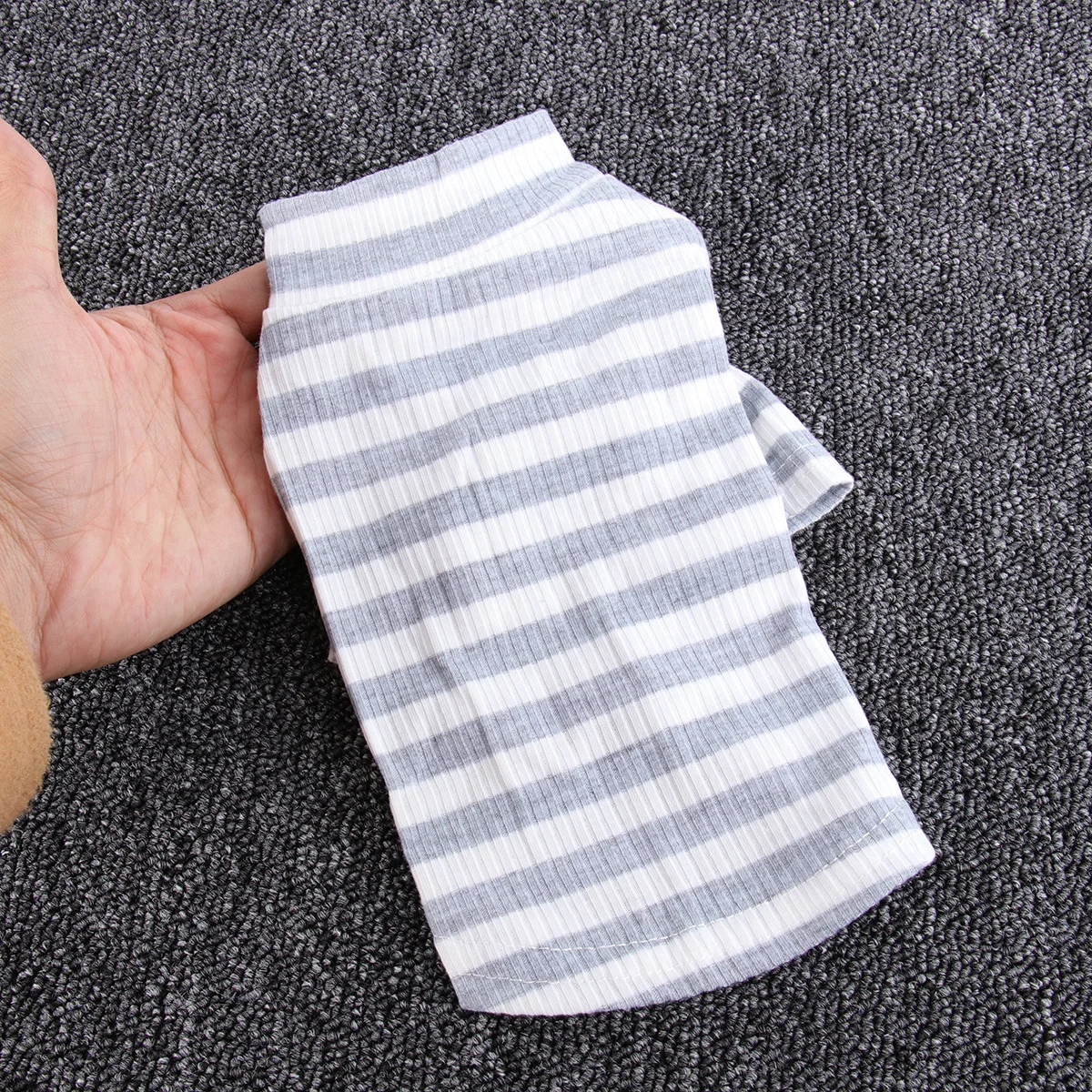 

Stripe Pattern Cotton Dog Clothes Grey White Stripe Xxl Elastic Pet Clothes Warm Cute Dog Costume Sleep Wear Fashion