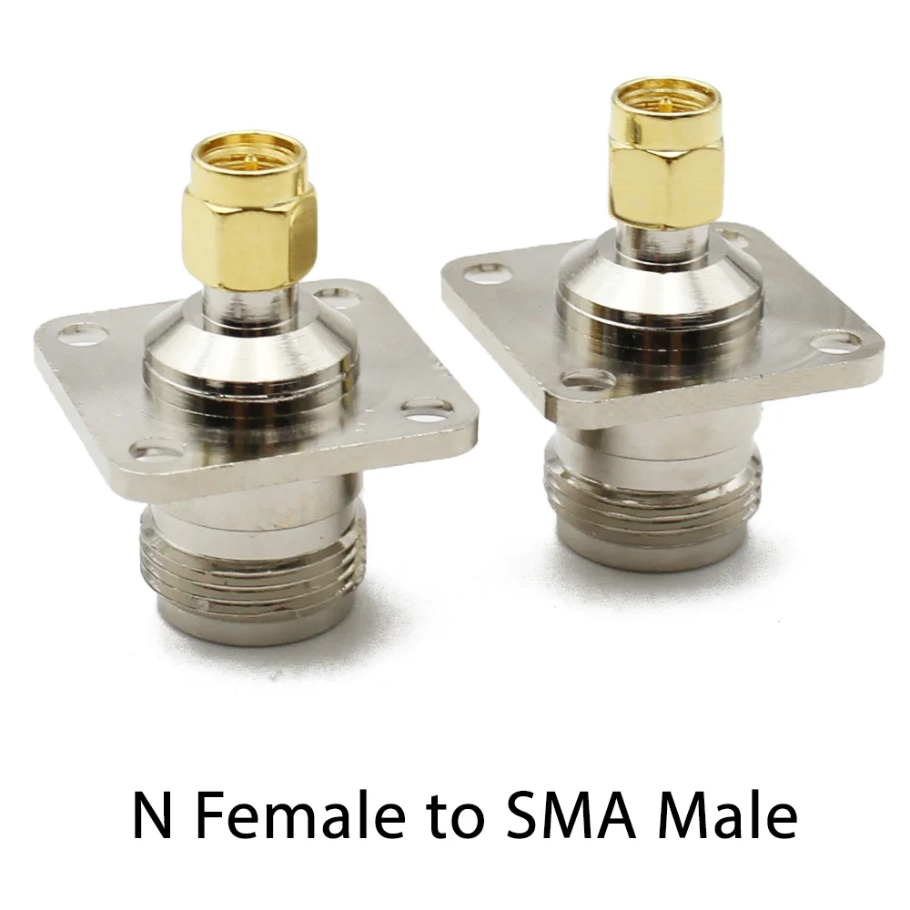 N Type Female To SMA Female RF Coaxial conversion connector Transmission Cables Converter 17.5MM 4 Hole Flange Panel