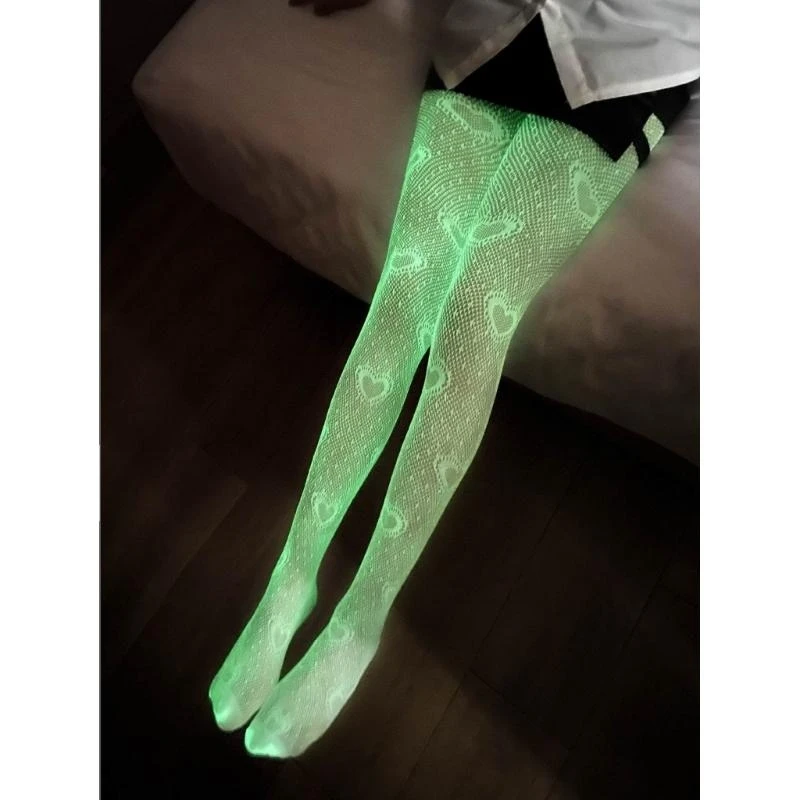 Luminous Glowing Socks Tights High Waist Glow Tights Stockings 15UB