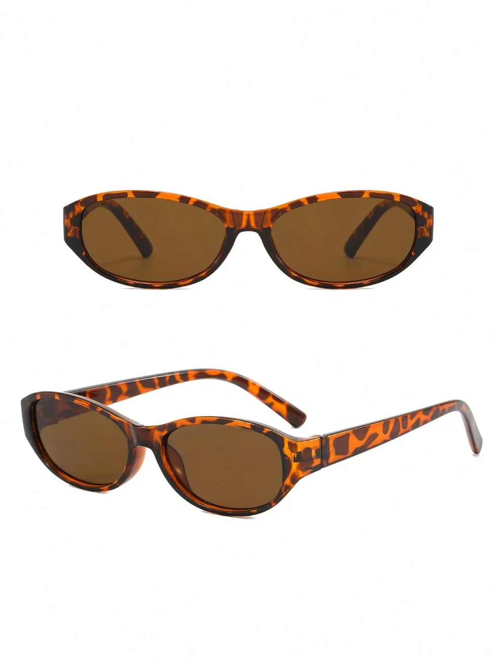 1 Pair of Oval Leopard Print Bohemian Style Sunglasses, Unisex, Suitable for Street Photography, Beach Vacations, Casual Wear, and Fashion Accessories