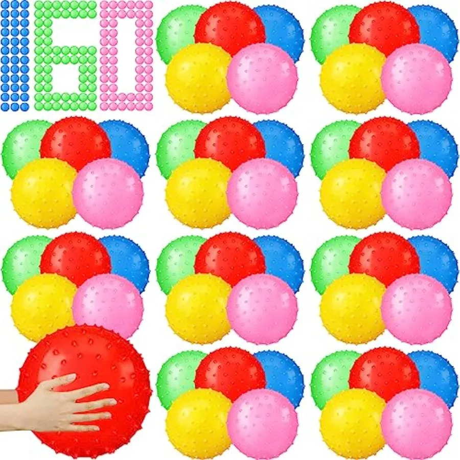 7 Inch Large Knobby Balls Bulk Spiky Bounce Inflatable Balls Plastic Soft Massage Sensory Stress Toy for Pool Beach School Play