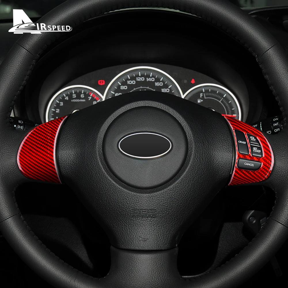 Real Soft Carbon Fiber  Sticker For Subaru Impreza 2009 2010 2011 Car Steering Wheel Key Button Interior Trim Accessories