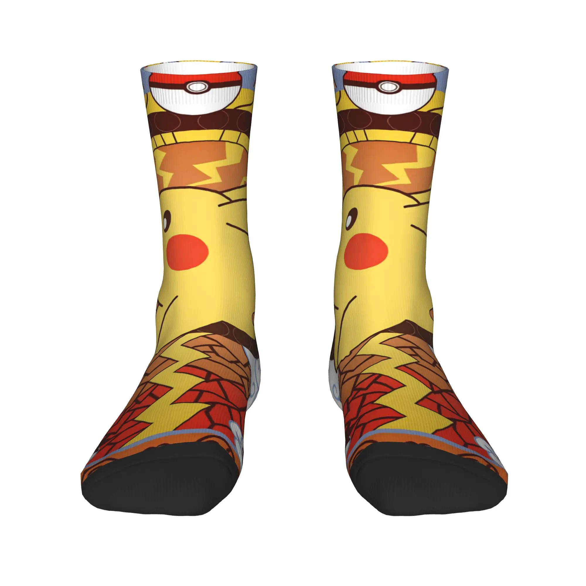Unisex Men Socks Pokemon Pikachu  Stockings Winter Gothic Medium Soft Socks Design Running Non Skid Socks