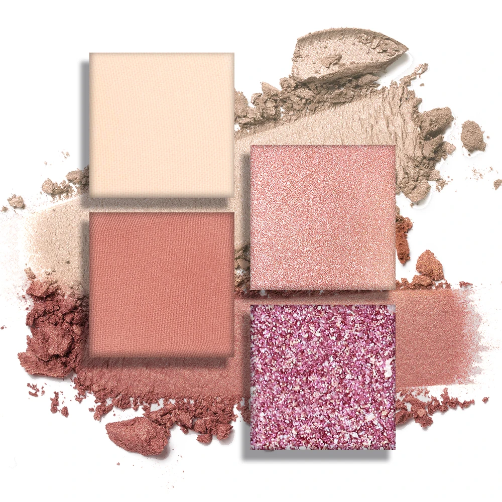 CATKIN-Palette de fards à barrage pour façades brillantes, ombres longues avec nuances transitoires, 4 couleurs, 256 scintillantes