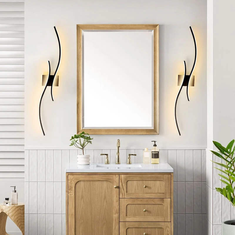 مصابيح حائط LED داخلية لغرفة النوم بجانب السرير من الألومنيوم الشمال LED أضواء الجدار تركيبات إضاءة الجدار الشمعدان للمطبخ بهو #6