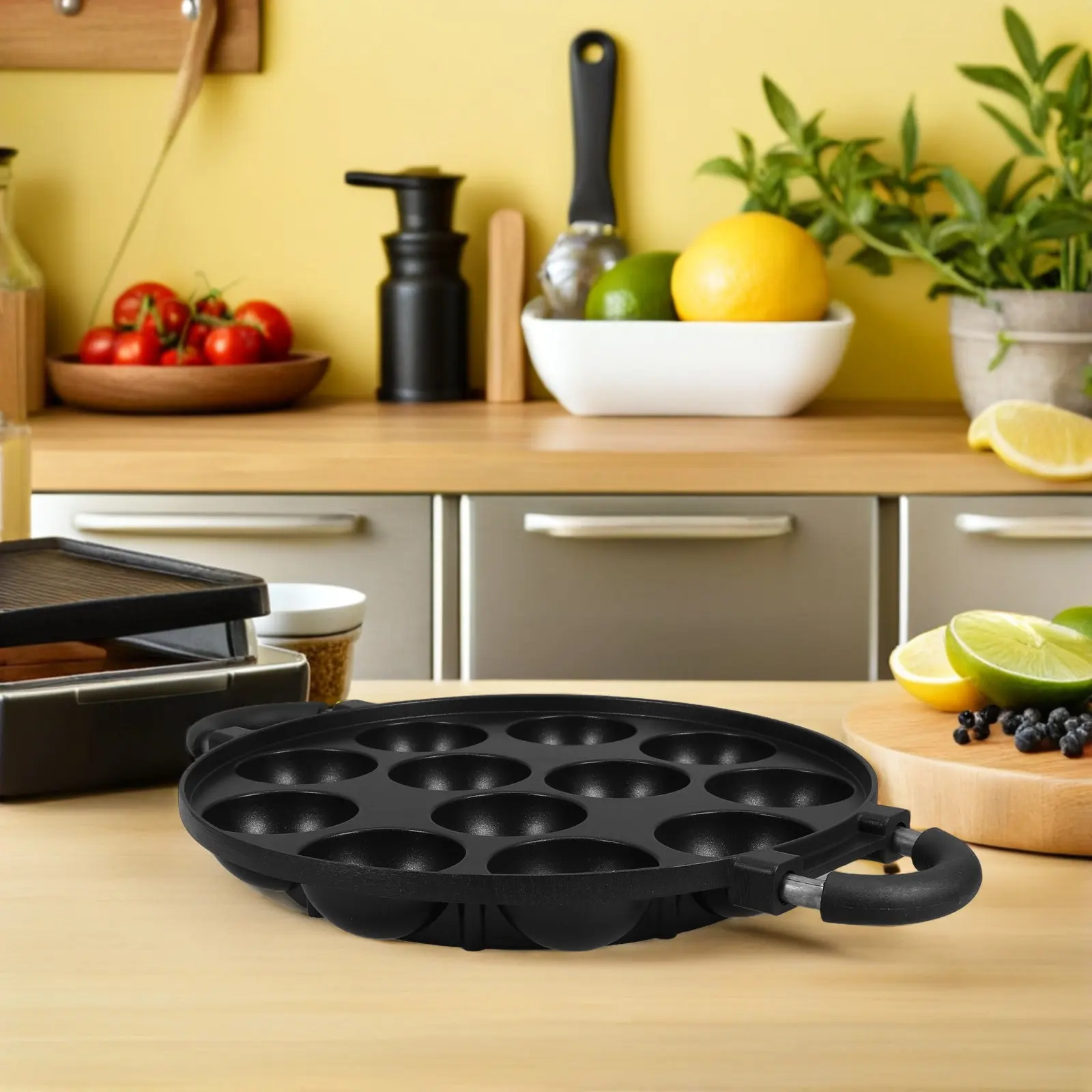 12-Hole Takoyaki Maker Nonstick Japanese Octopus Ball Pan Meatball Grill Plate Compatible with Gas Stove Induction