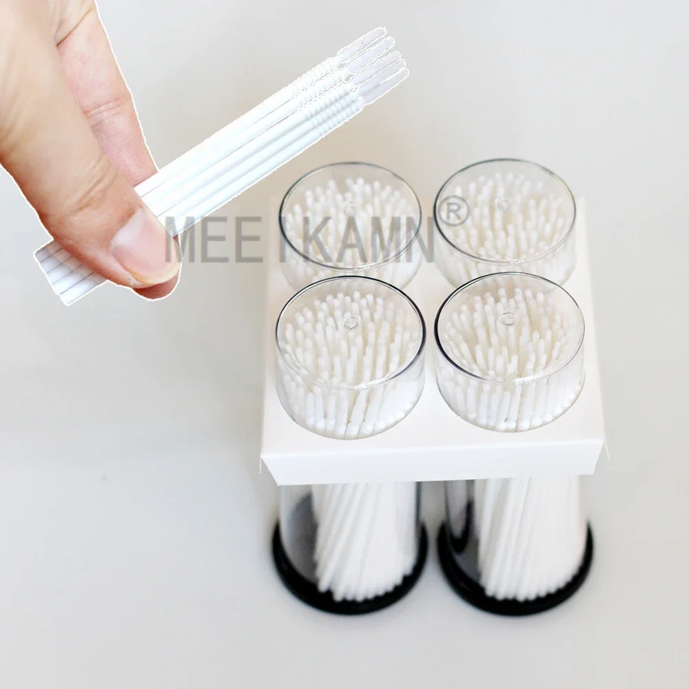 100 Pcs Lint Free Eyelash Mascara Applicator Lash Swabs Micro Brush Long Head Velvert Customized Pink Black Bendable Wands