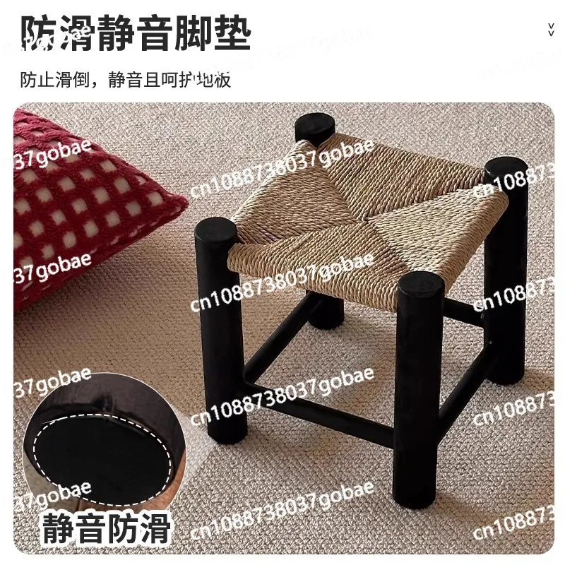 

Табурет из цельного дерева, бытовой табурет для пеленания обуви, гостиная из ротанга