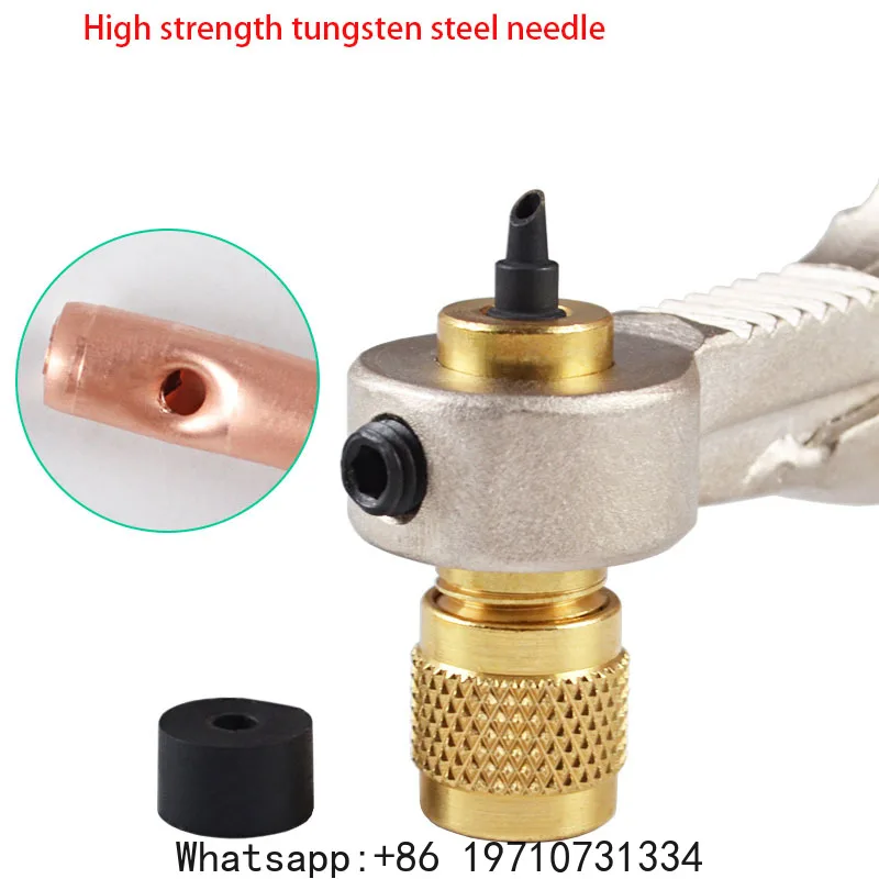 

Copper Pipe Plus Liquid Valve Clamp Pliers Refrigerant Recovery Clamp Air Conditioner Tube Locking Plier Refilling Pliers