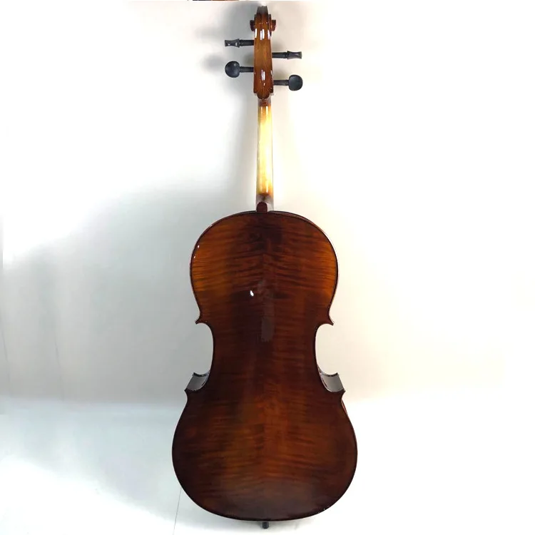 Coffee handmade Cello 4/4 Flamed Maple wood Professional Cello Russia Spruce Student Examination Musical Instruments with bag