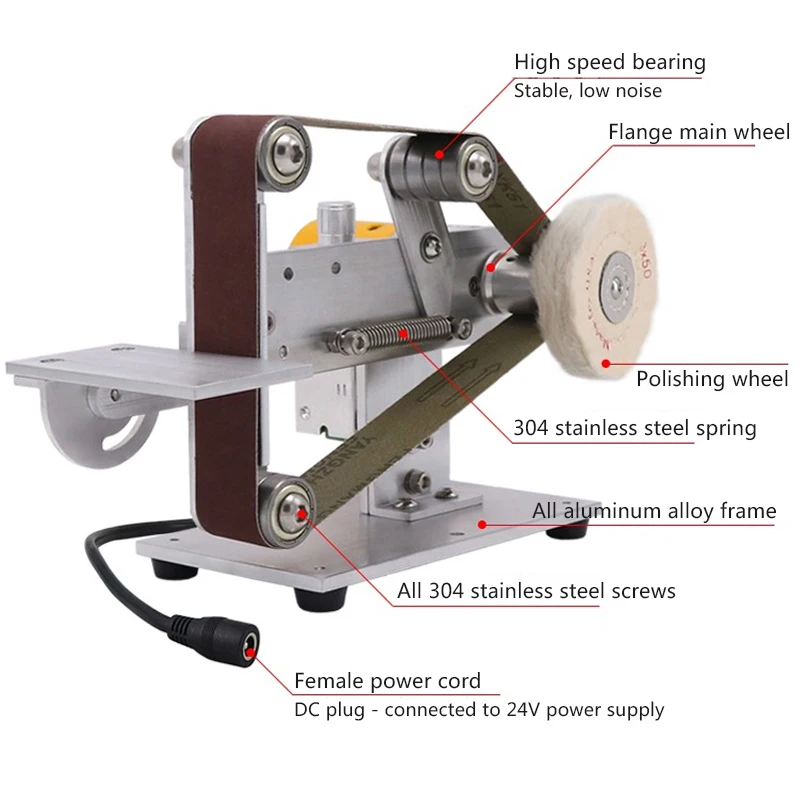 Multifunction Abrasive Belt Machine Speed Regulation Angle Adjustment Small Knife Grinder Cutting Edge Fixed Angle Grinding