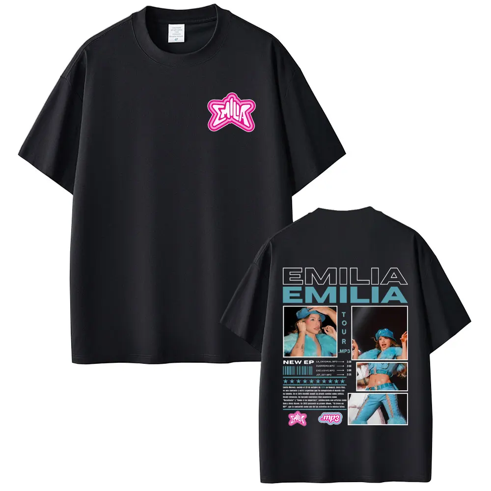 

Singer Emilia Mernes MP3 Tour Graphic T-shirt Men Women Fashion Oversized Streetwear Summer Male Hip Hop Vintage Short Sleeve