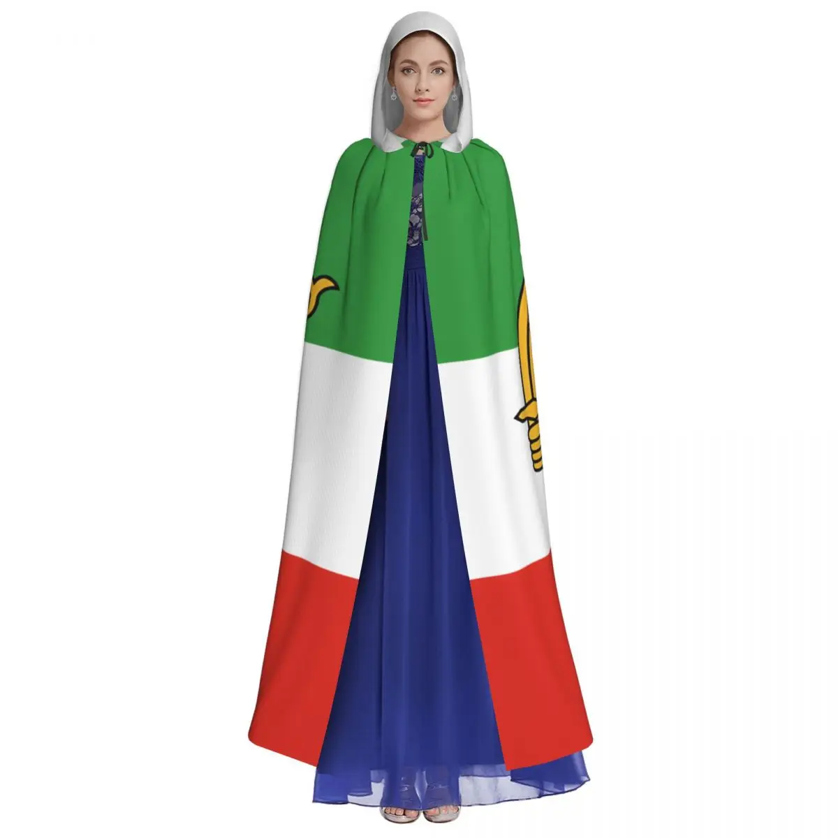 Irans Flag Emblem Lion And Sun Cosplay Cloak Hooded Cape for Aldult