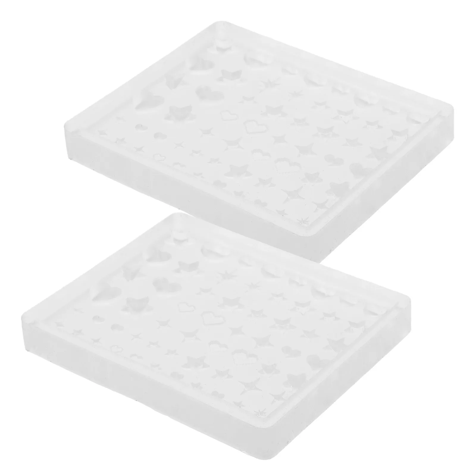 

Набор из 2 силиконовых форм для дизайна ногтей: Звезды и Сердца, 3D-эффект, очаровательные узоры для DIY маникюра, гель-лака, смолы, украшений для ногтей