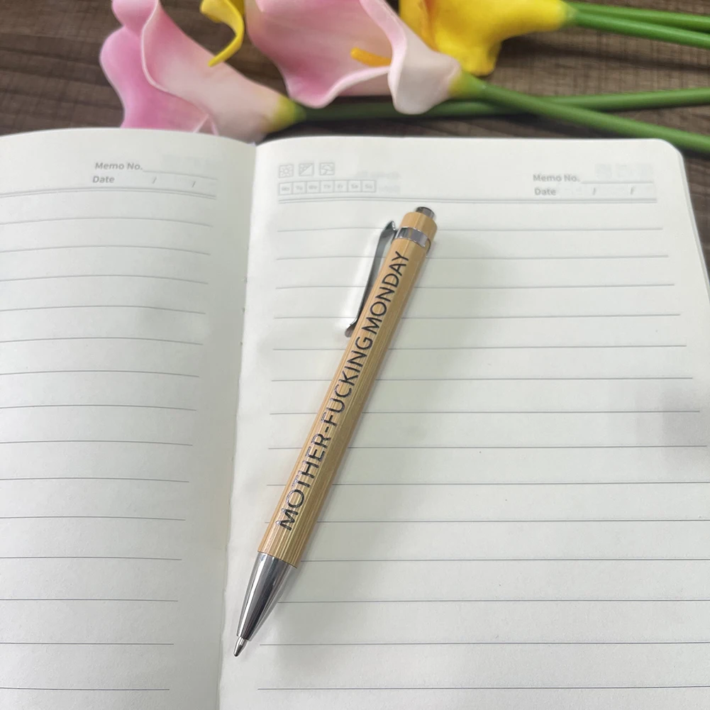 7 قطع من قلم حبر جاف للضغط على الحبوب الخشبية، قلم مطلي باللون الوردي، أدوات مكتبية للوازم المكتبية المدرسية، أداة كتابة يدوية متعددة الأغراض