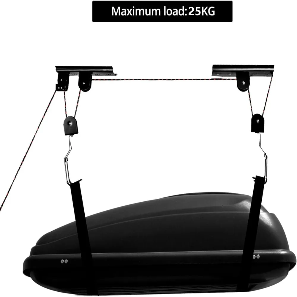 Ten uchwyt na rower, montowany na suficie, może utrzymać obciążenie do 30 kilogramów i nadaje się do przechowywania różnych przedmiotów, takich jak rowery, kajaki, deski surfingowe itp. Jest stabilny