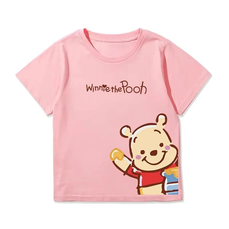 Soft and Cute Winnie The Pooh Pure Cotton Cartoon Printed Children's T-shirt 2026 Summer New Fashionable Parent-child T-shirt