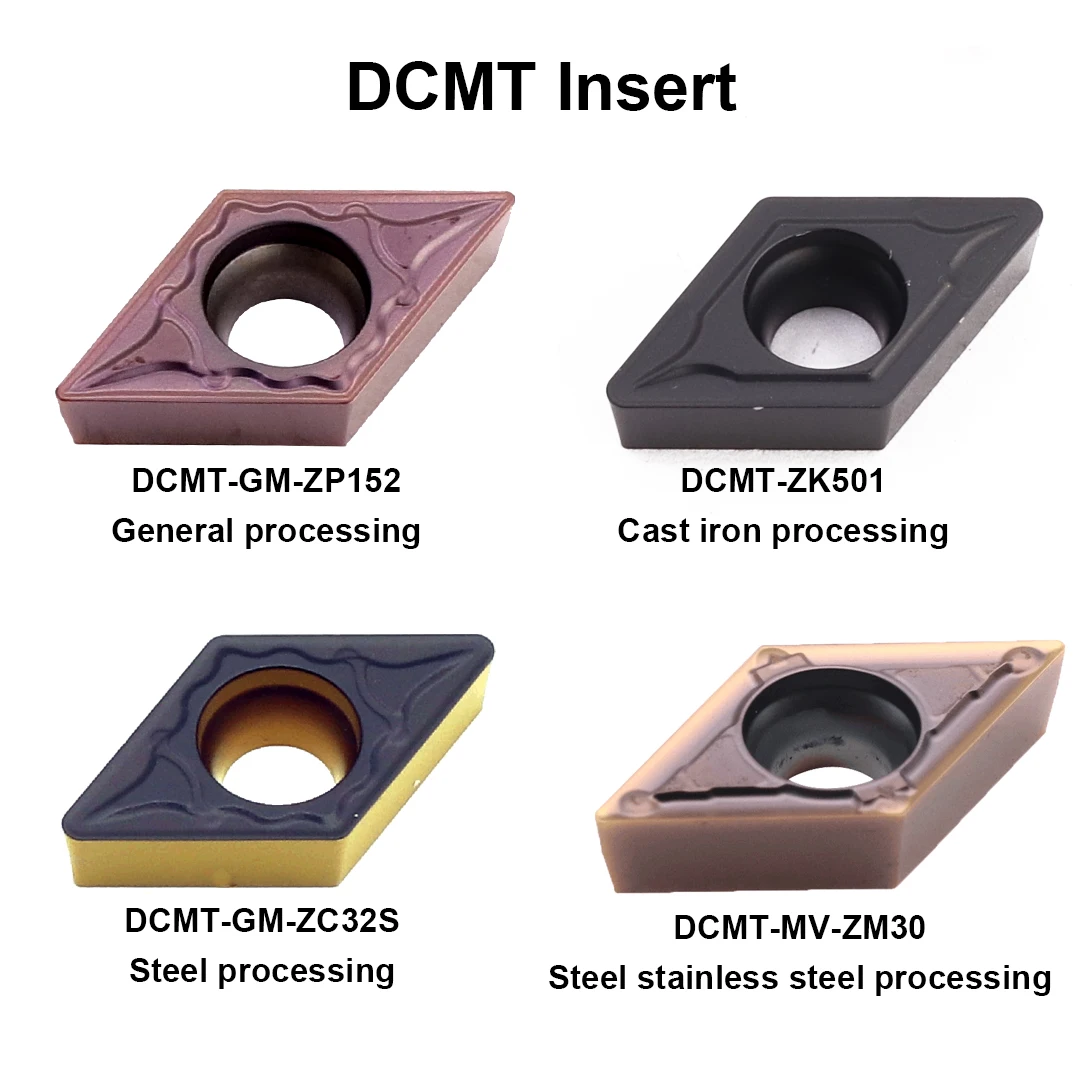 DCMT11T304 DCMT11T308 ZP152 ZK501 ZC32S ZM30  carbide insert internal turning tool CNC tool DCMT 11T304 11T308 turning blade