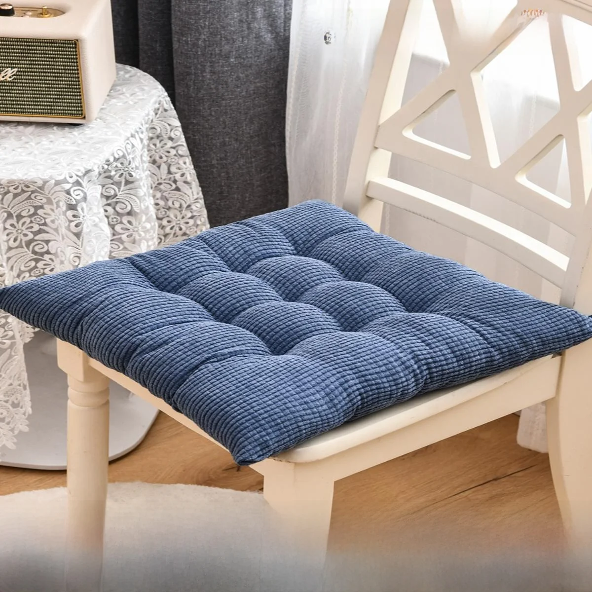 Thickened Corduroy Chair Pad for Office And Home Use Computer And Dining Chair Cushion Student Sitting Pad Modern Simple Style