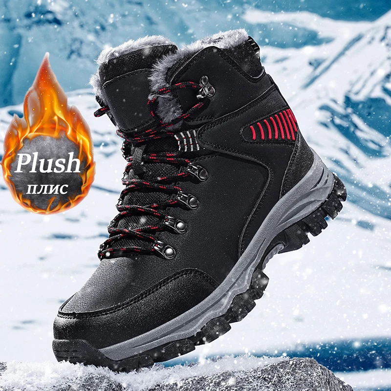 

Outdoor travel men's snow boots Warm and comfortable snow boots Anti slip and wear-resistant high-quality men's snow boots