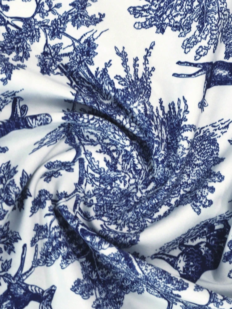 Plus Size Crushed Printed Buttons Casual Shirt Single Row Buttons Home Fashion Elegant Spring and Autumn Best Choice