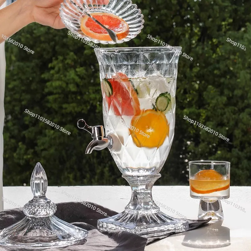Glass Cold Kettle, High Value Hotel Juice Lemon Tea Beverage Bucket