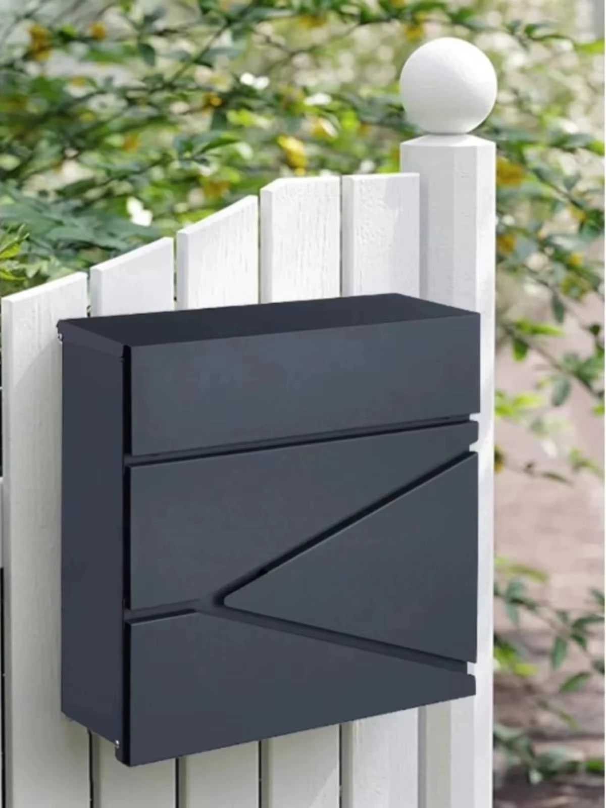 Modern Light Luxury Stainless Steel Wall Mounted Outdoor Mailbox with Newspaper Rack Suggestion Box Easy to Install Model 12