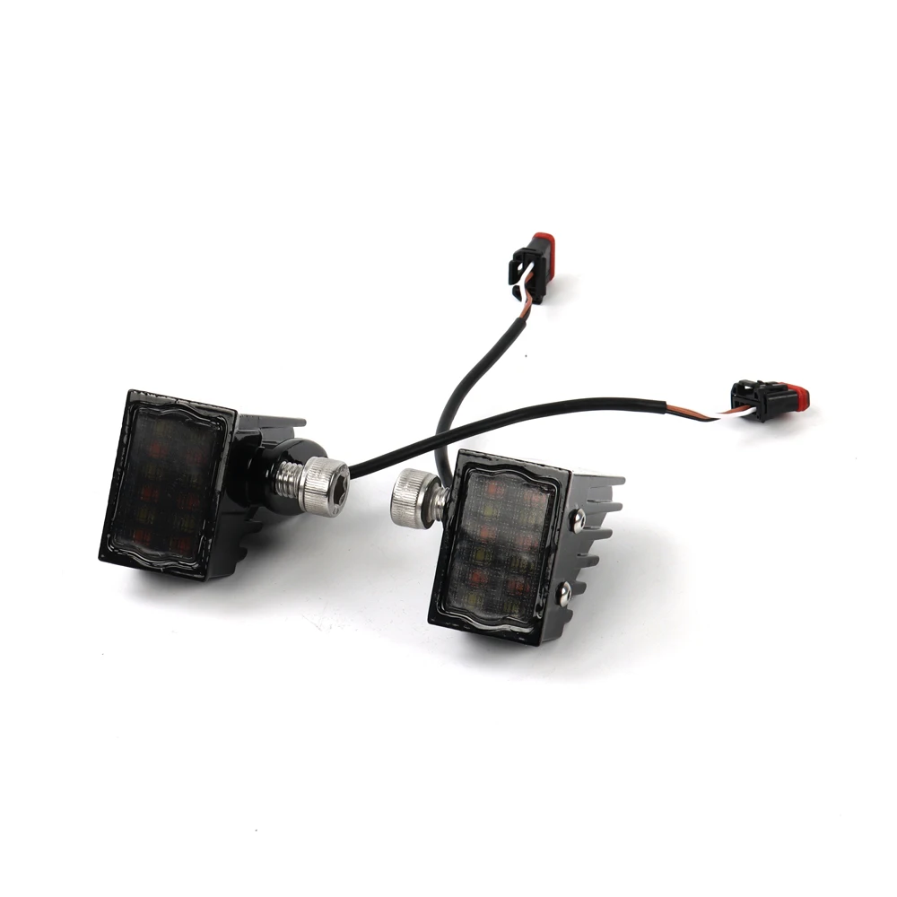 Motorcycle General Purpose LED Fairing Decorative Headlights Turn Warning Lights Tools For Harley Softail Low Rider ST El Diablo