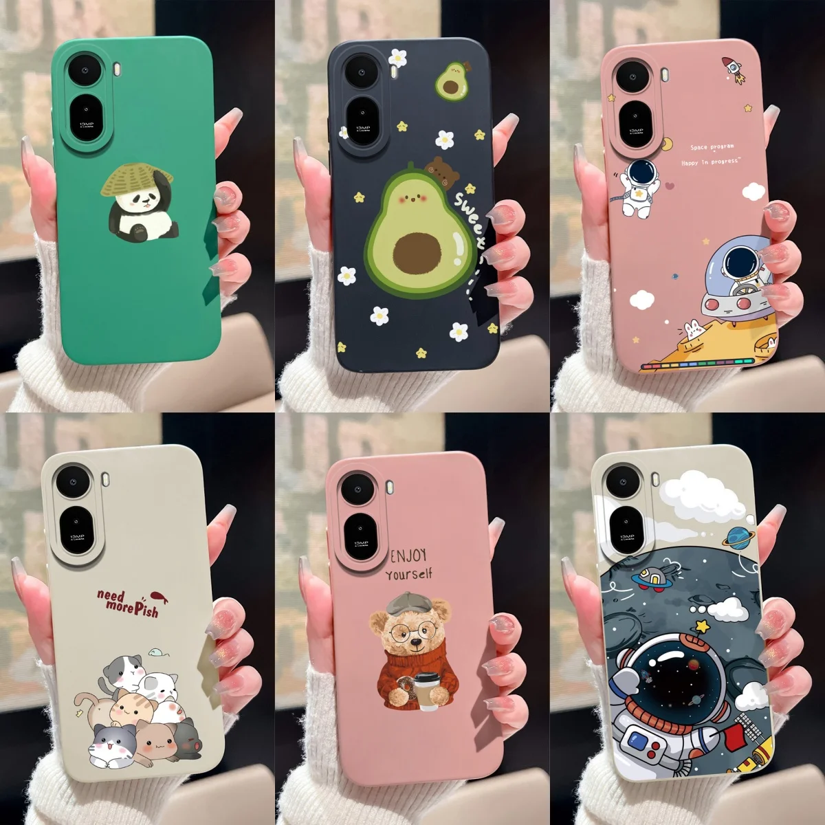 Cases For Xiaomi Poco C81 C81x C85 C85x C71 Pro Cartoon Avocado Panda Antifouling Protective Cover For Xiaomi PocoC81Pro Funda