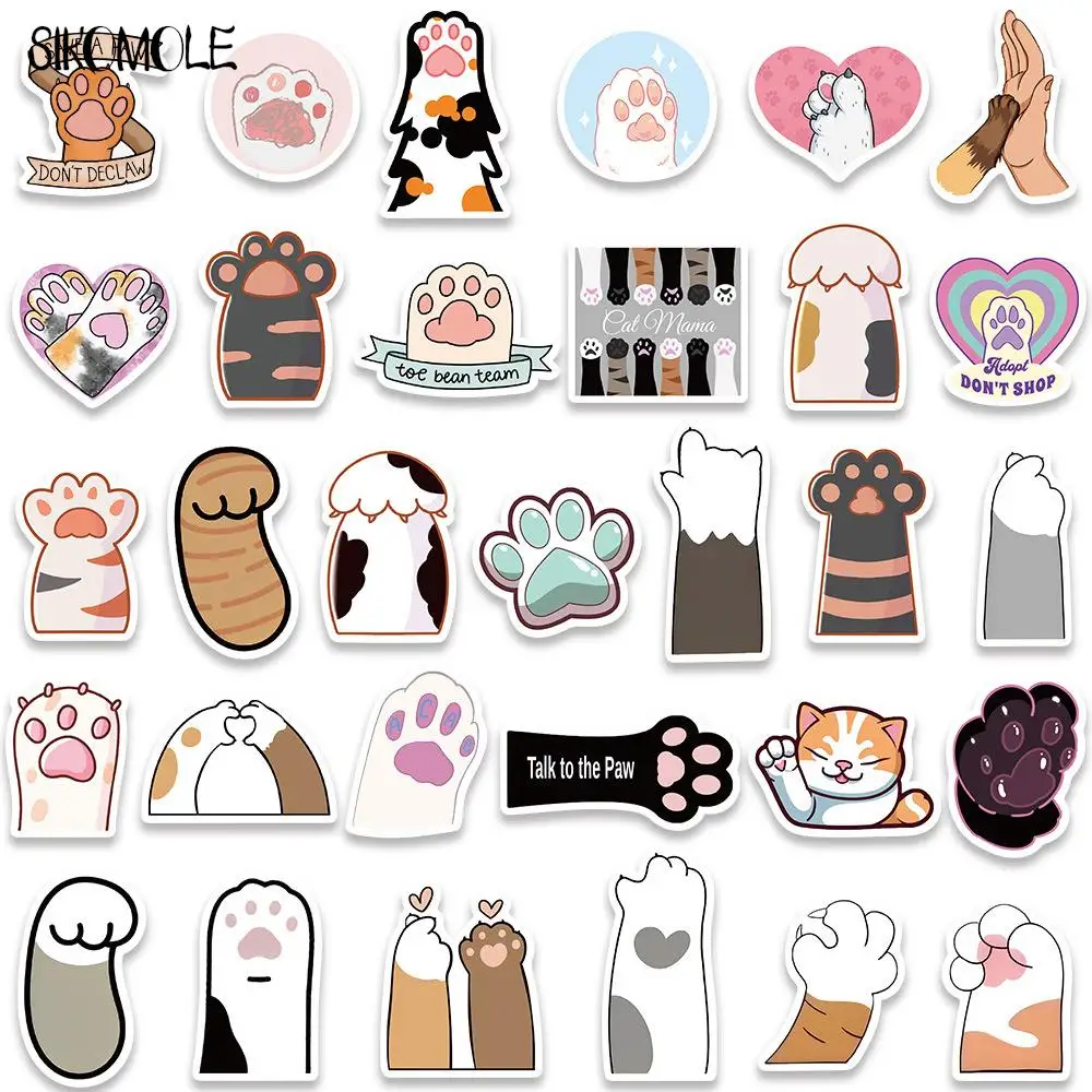 10/30/61PCS Cute Cartoon Cat Paw Girl Heart Stickers Kawaii Kids DIY Suitcase Skateboard Laptop Luggage Graffiti Sticker Decals