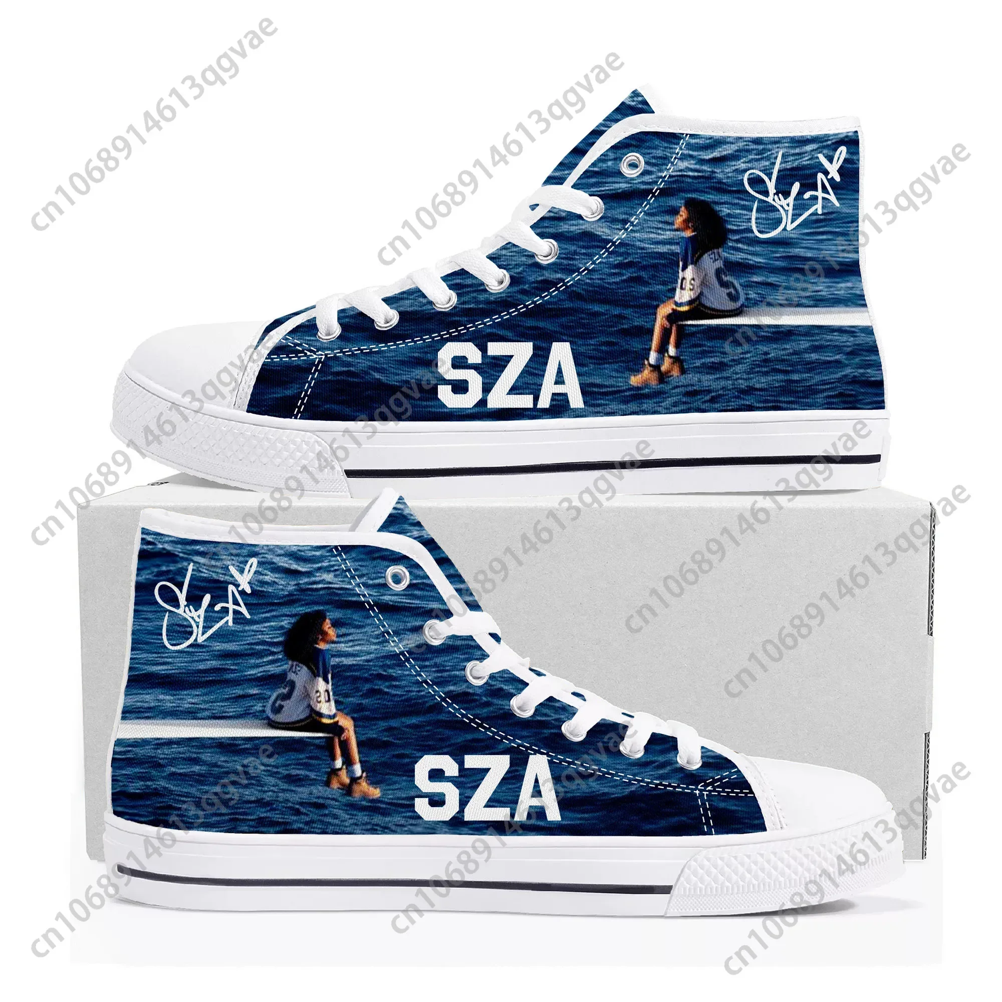 Sza Music American Singer Kill Bill High Top High Quality Sneakers Mens Womens Teenager Canvas Sneaker Custom Made Couple Shoes