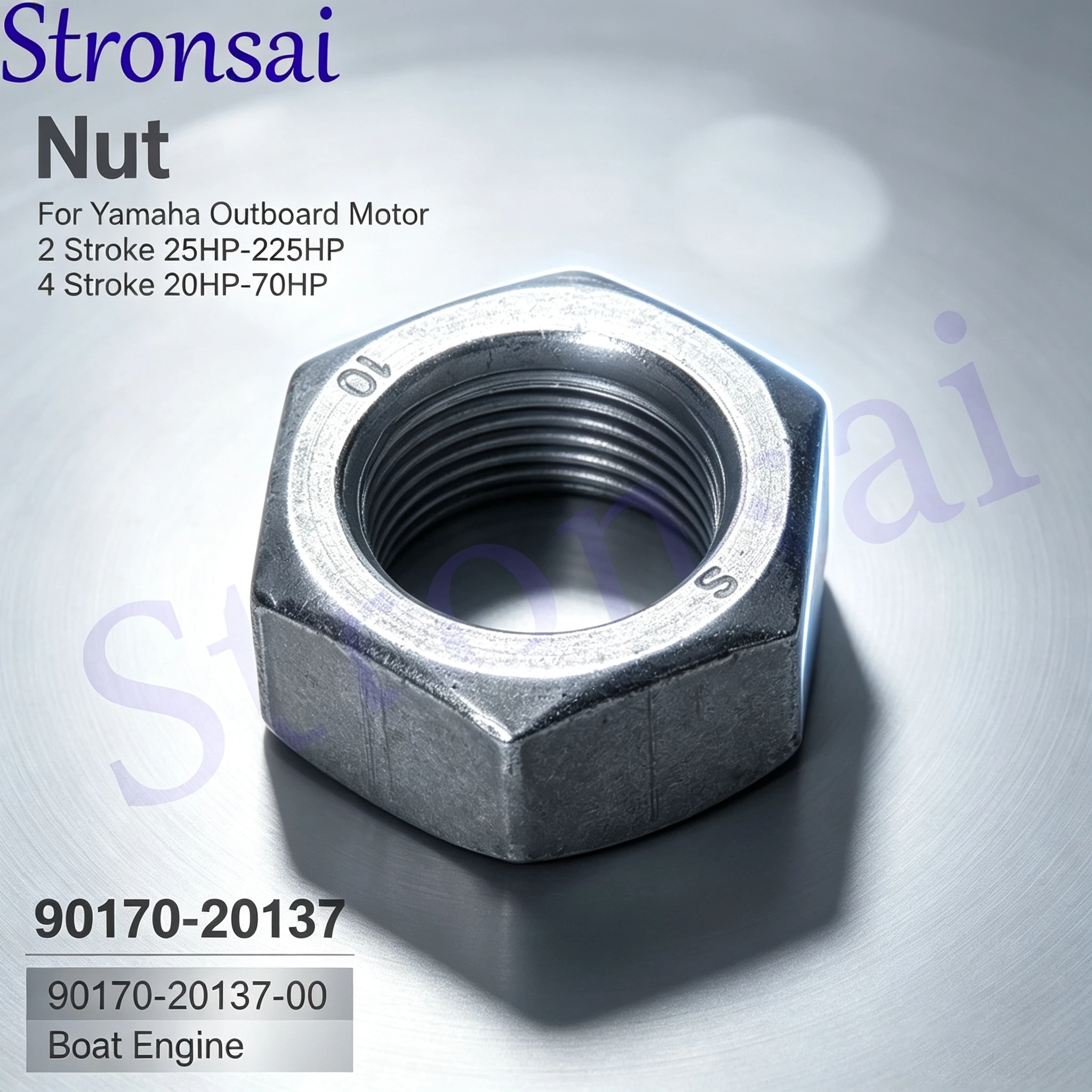 Outboard Parts Nut 90170-20137 For Yamaha 2 Stroke 25HP-225HP 4 Stroke 20HP-70HP 90170-20137-00