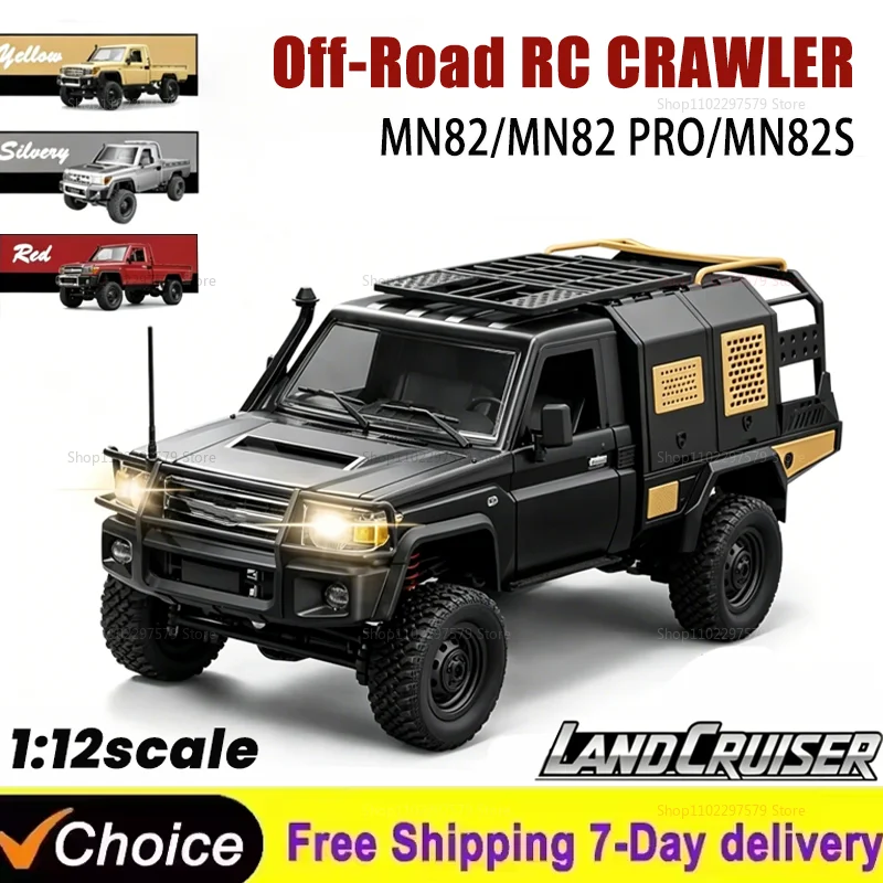 

NEW 1:12 4WD RC Car MN82 MN82S Controllable Headlights 2.4G Remote Control Climbing Off-Road Car Pick Up Truck Toy for Kids Gift