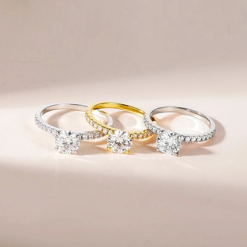 

Ehhai GRA Certified 2.0CT D Color VVS1 Lab Created Diamond Round Moissanite Engagement Rings for Women Wedding Fine Jewelry Gift