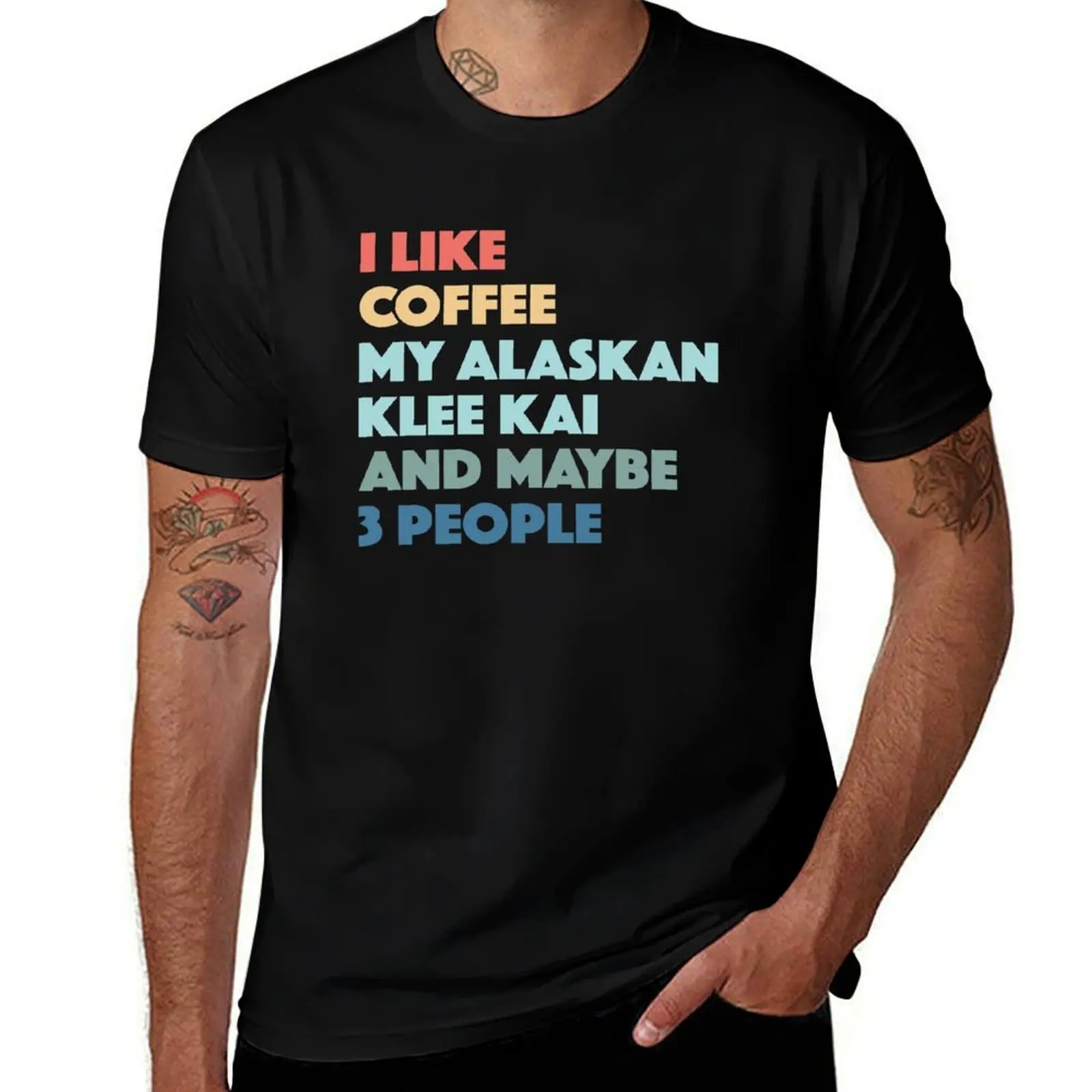 

Alaskan Klee Kai Dog Owner Coffee Lovers Vintage Retro T-Shirt t shirt for man 100 percent cotton essential t shirt T-Shirt