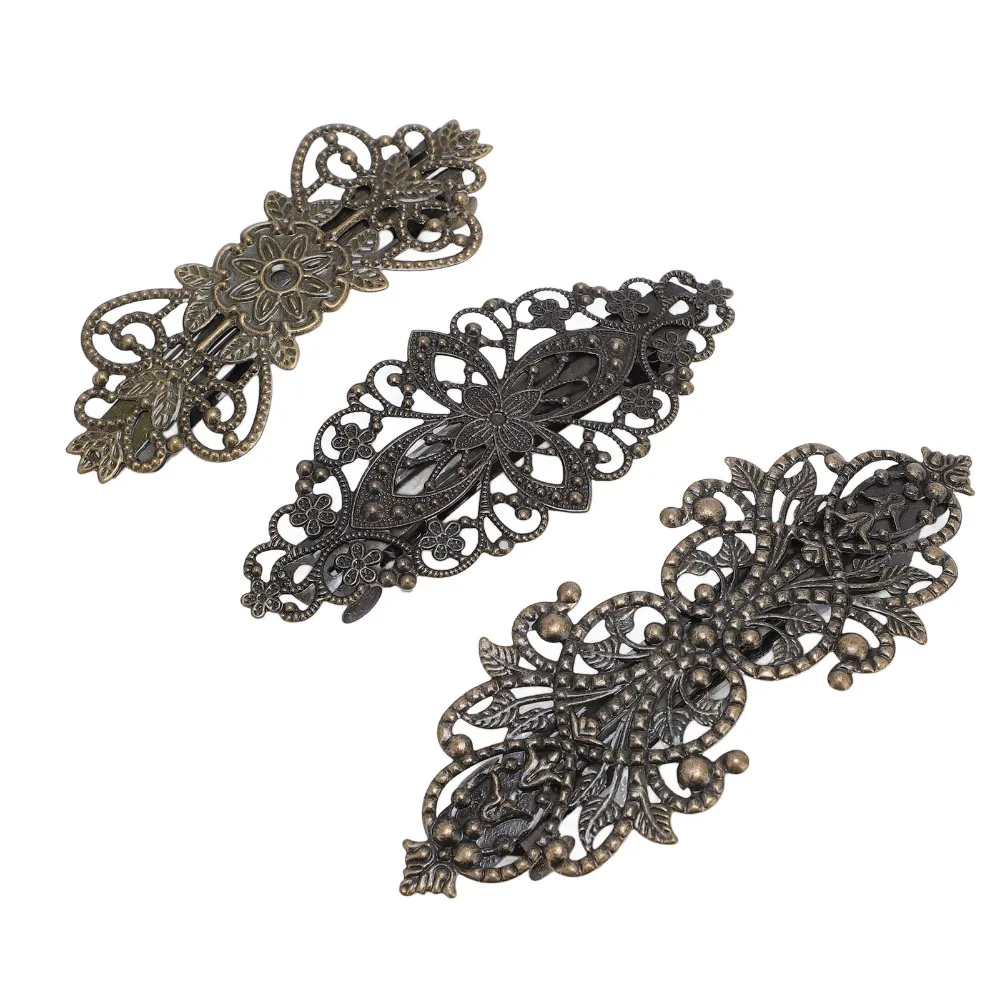 Lightweight Vintage Hair Clip Portable Elegant Antique Flower Barrettes Antique Flower Design Vintage Retro Hair Pin For Women