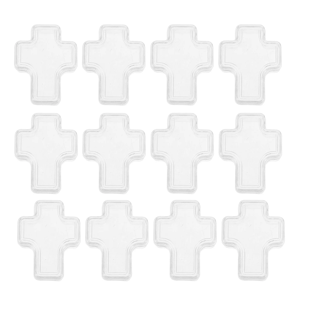 

20pcs Cross Shaped Storage Boxes High Transparency Plastic Containers with Lids Small Jewelry Organizer Case for Necklace