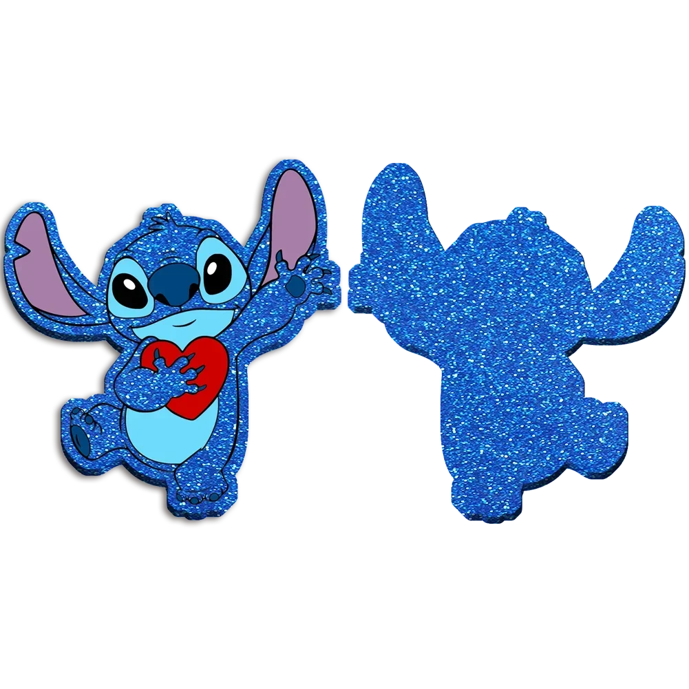 Disney Stitch Blue Series Chunky Glitter Acrylique Flatback Communautés ar Resin, DIY Phone Case, Hair Bow Craft Supplies, 2 amaran