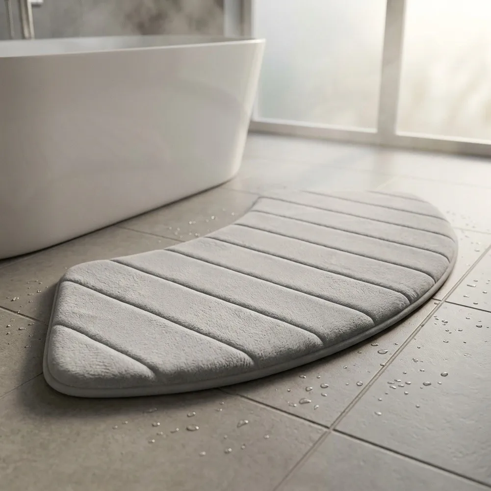 Moisture-Absorbing Curved Footrest Pad for Home Office Use Offering Supportive Contouring and Portable Lightweight Design