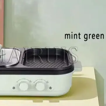 

Электрическая кастрюля-гриль Shabu 2-в-1: бездымная, антипригарная, с разделителями, для жарки и приготовления шабу-шабу