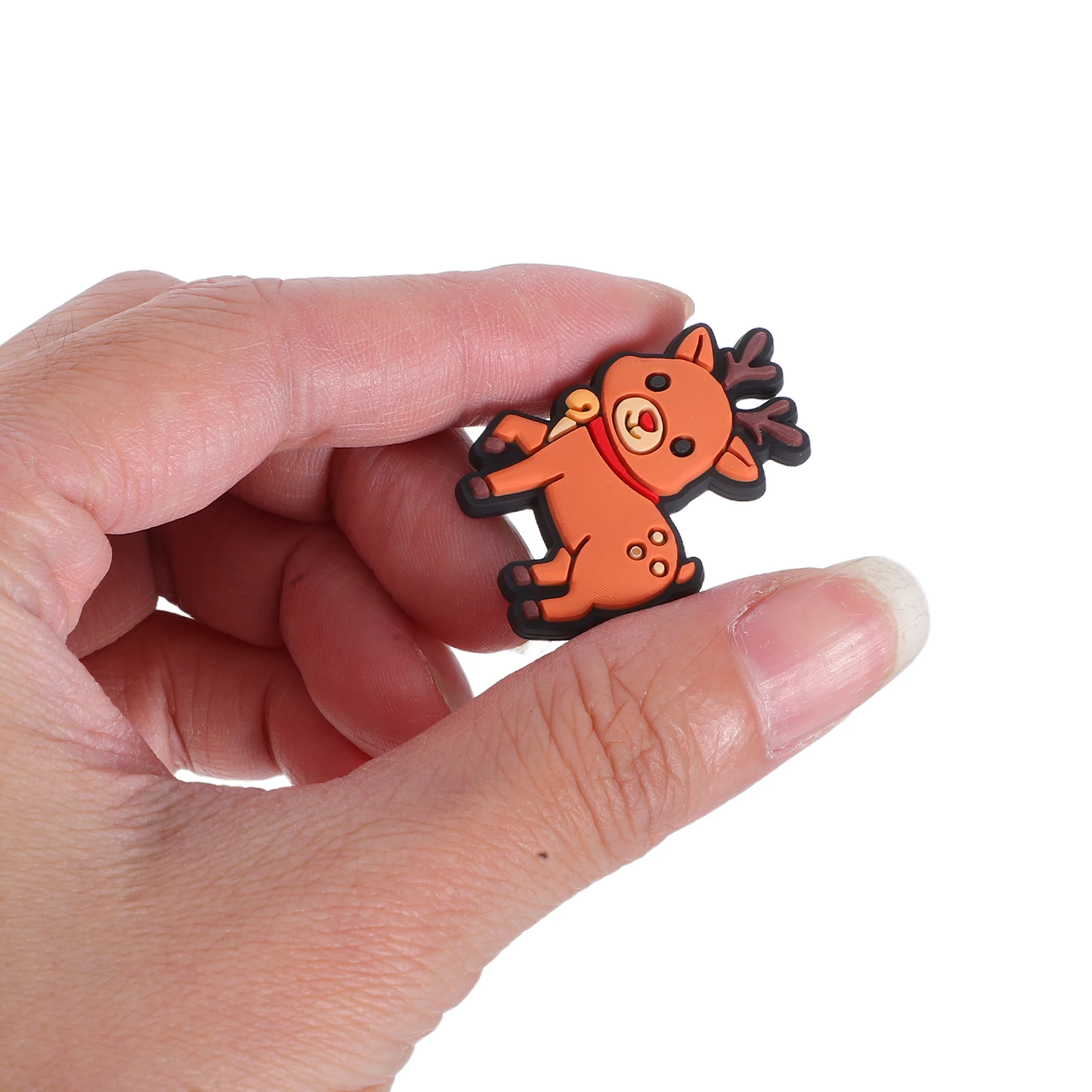 

20 PCS Cartoon Elk Pen Clamp Christmas Fun Classroom Prizes Decor Pencil Incentives Pvc Soft Glue Decorations Clips