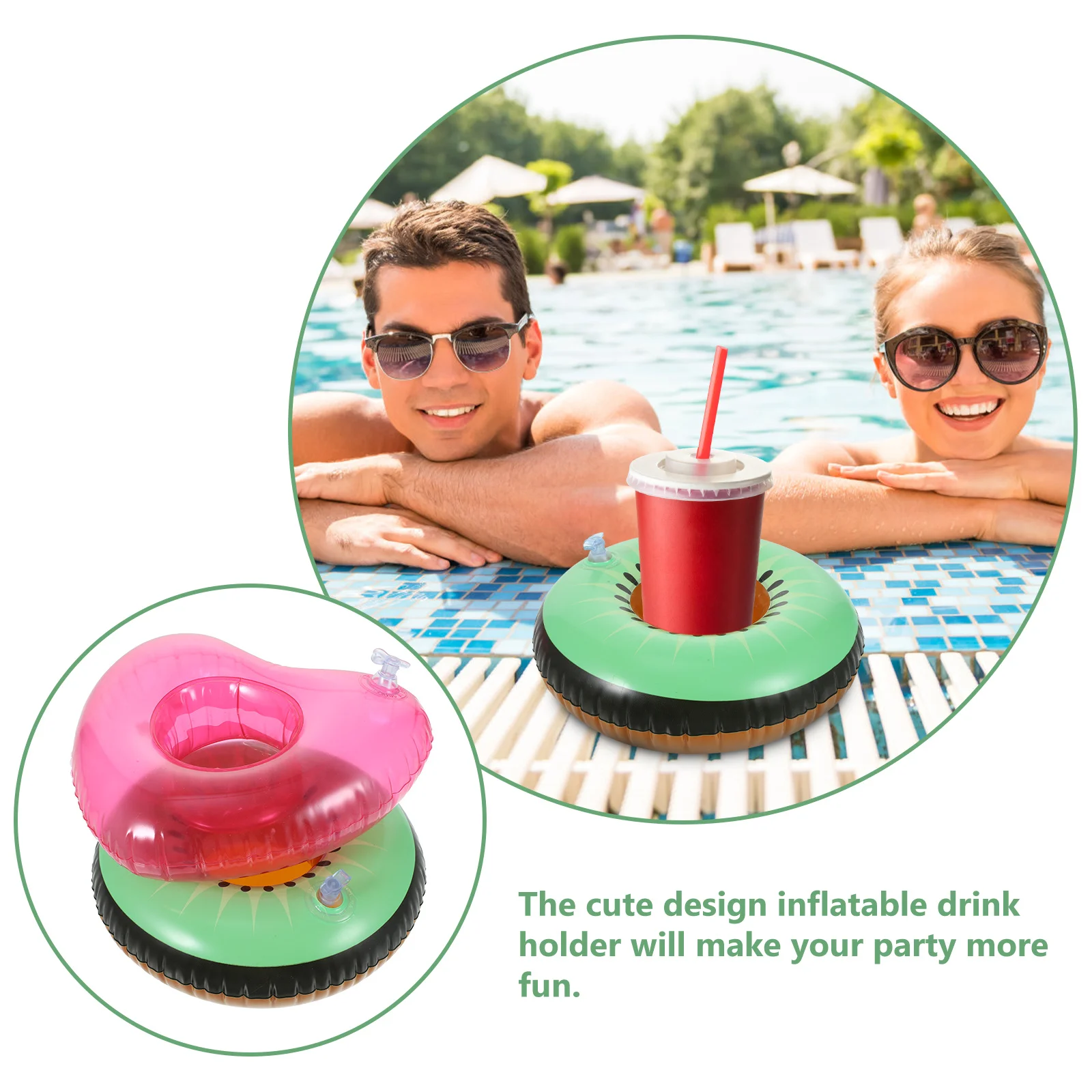 4 stuks zwembad bekerhouders opblaasbare drijvende beker multifunctionele drankvlotter water feestdecoratie accessoire